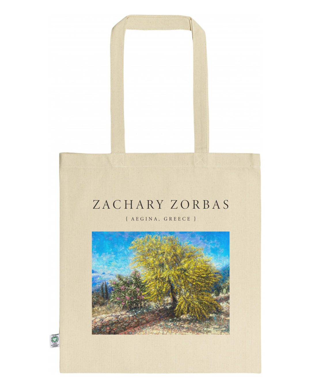Tote Bag Organic: Blooming Acacia Tree in Aegina