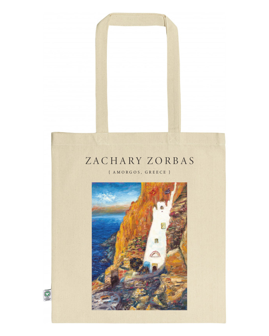 Tote Bag Organic: Cliffside Monastery Hozoviotissa in Amorgos