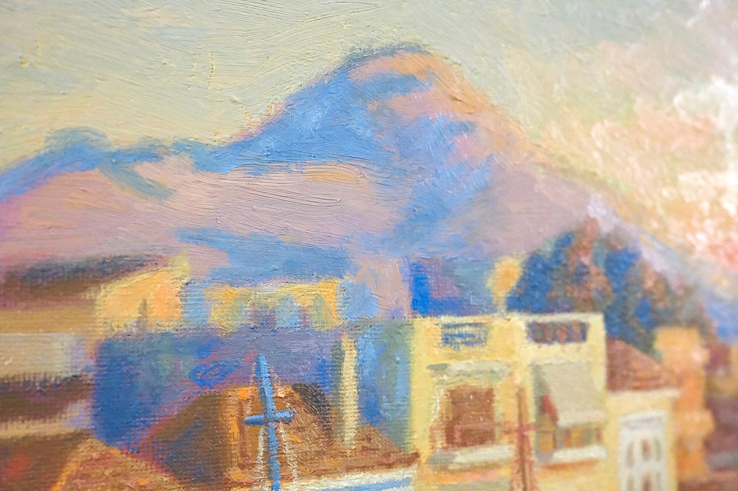 Original Painting: Port of Aegina During Golden Hour