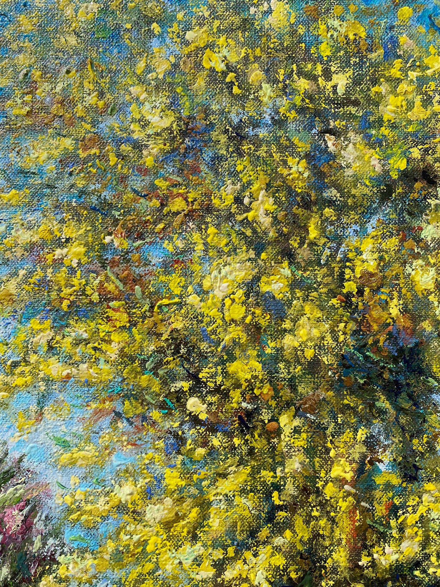 Original Painting: Blooming Acacia Tree in Tzikides Aegina