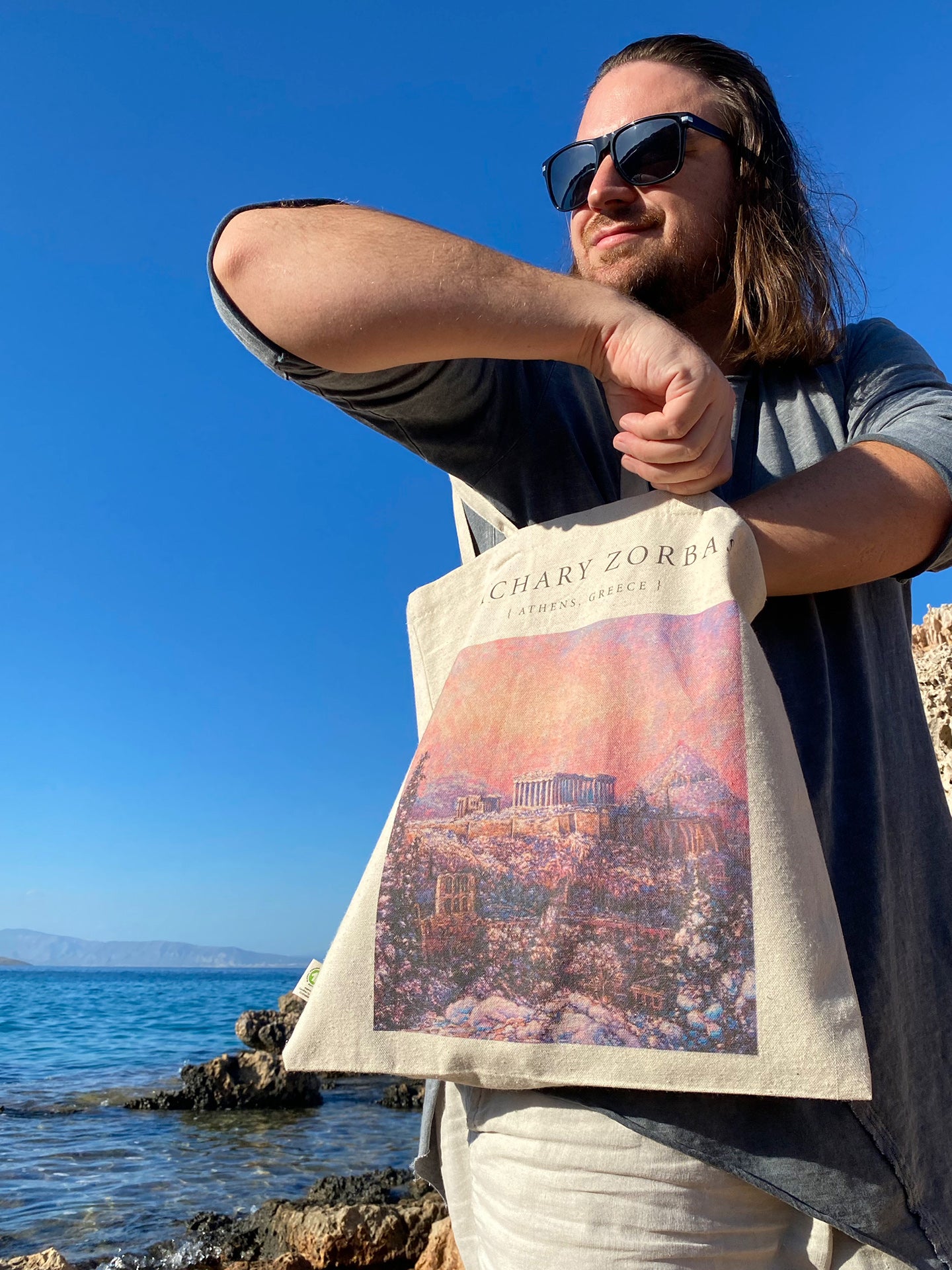 Tote Bag Organic: Morning Snow on the Acropolis