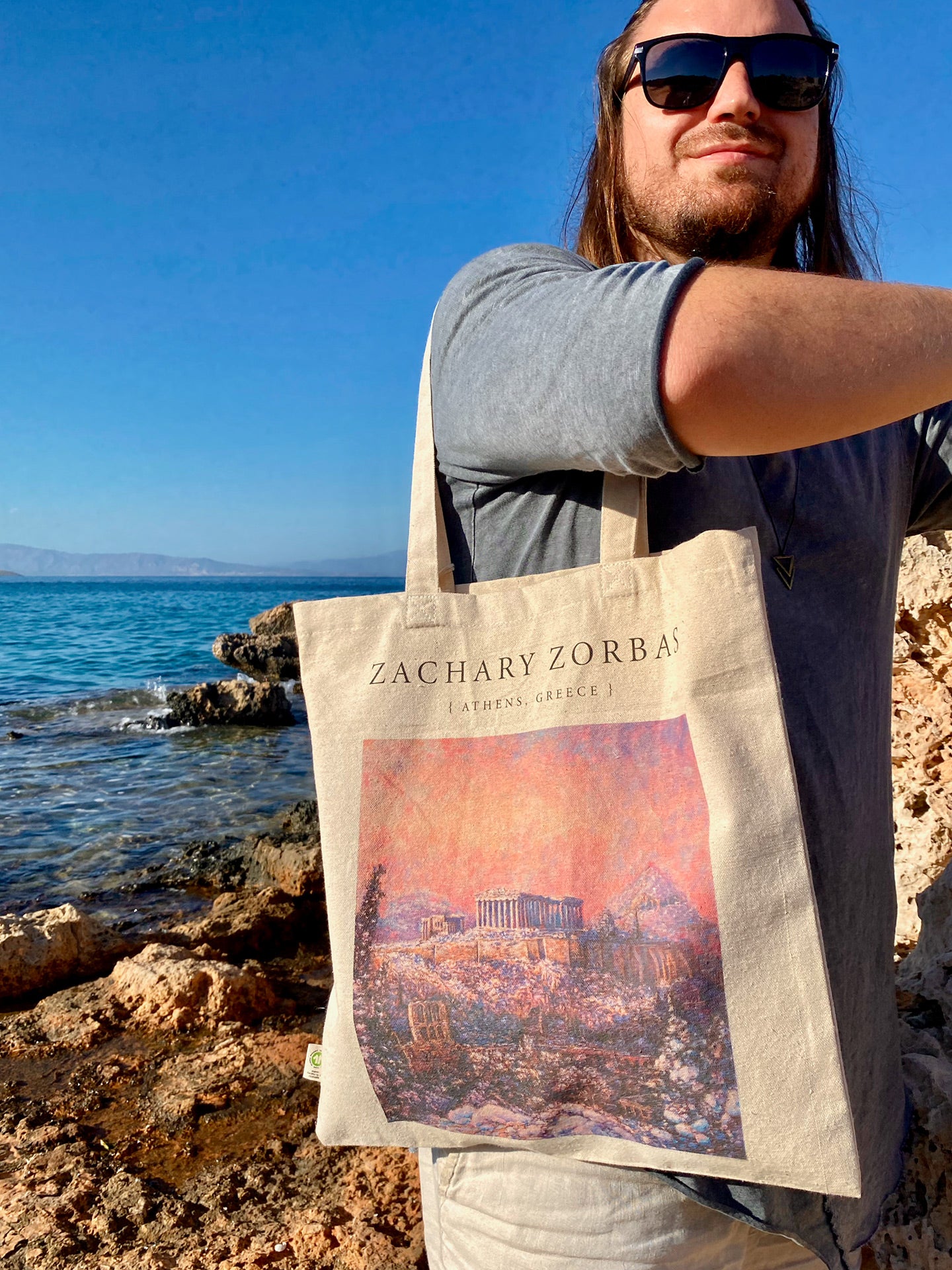 Tote Bag Organic: Morning Snow on the Acropolis