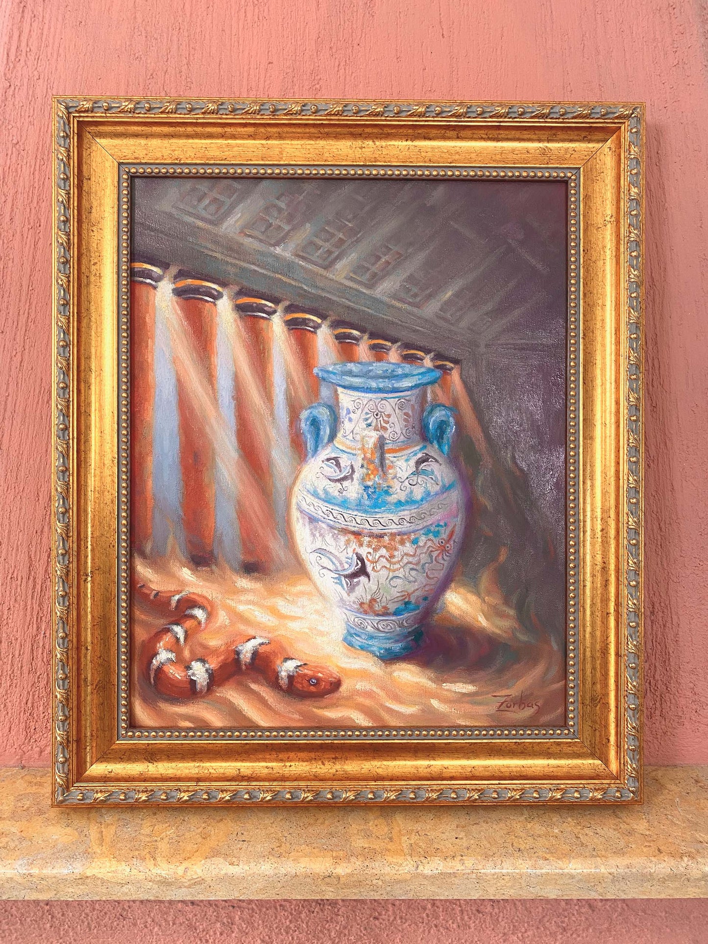 Original Painting: Minoan Amphora in Knossos Temple, Crete