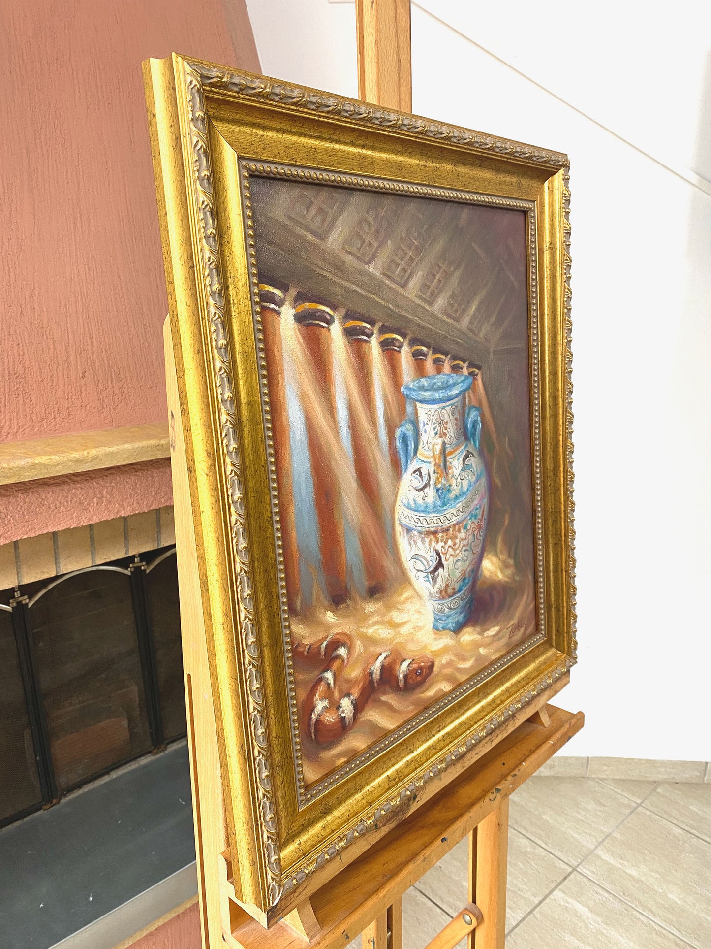 Original Painting: Minoan Amphora in Knossos Temple, Crete