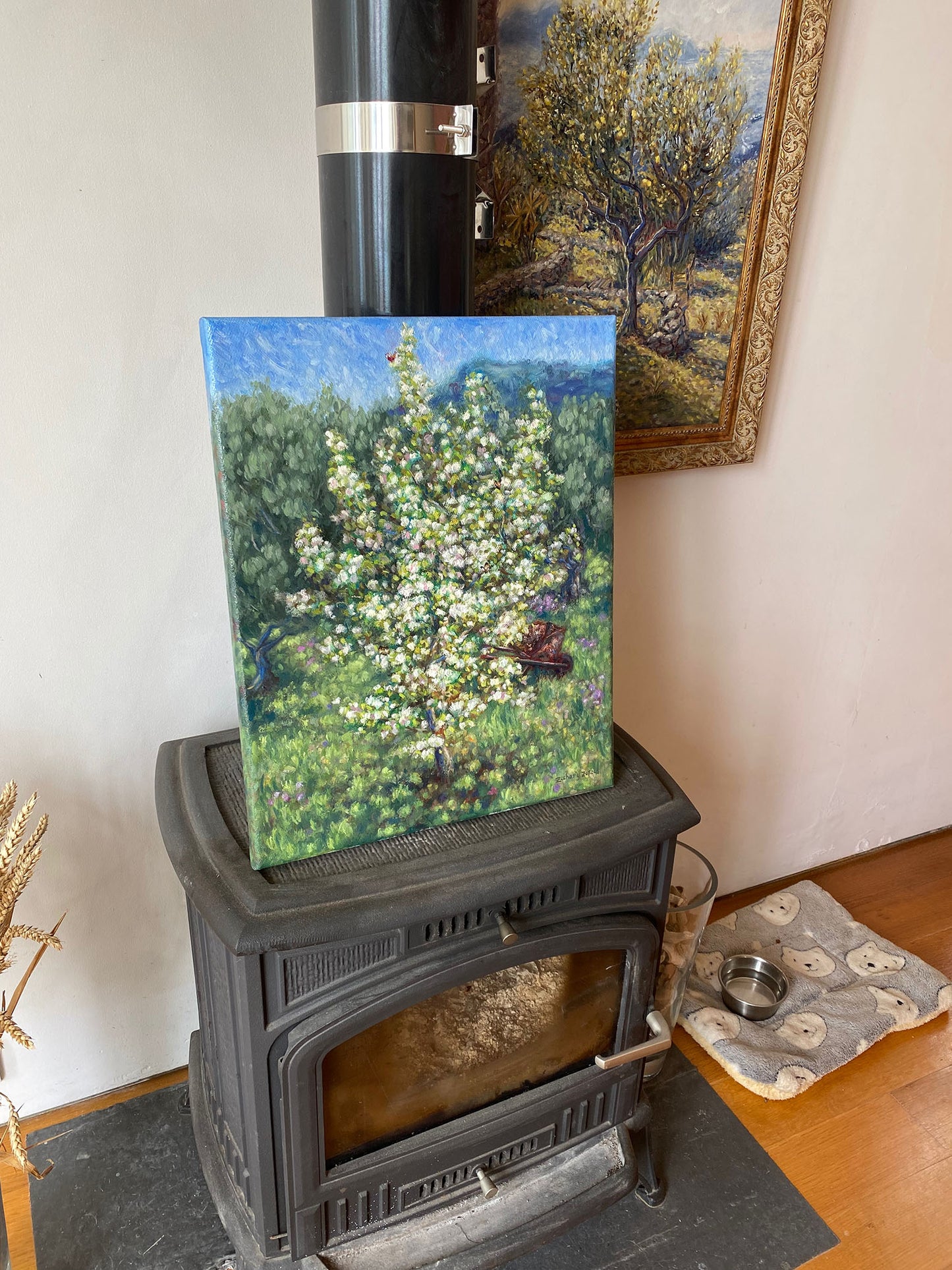 Original Painting: Blooming Pear Tree in Tzikides Aegina