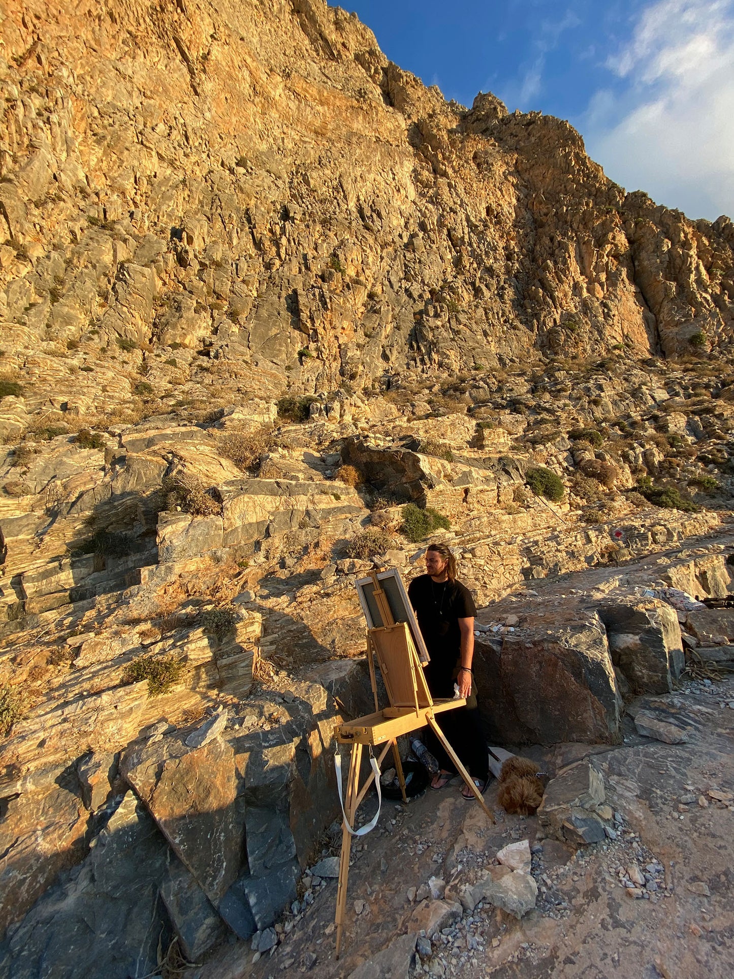 Original Painting: Cliffside Monastery in Amorgos