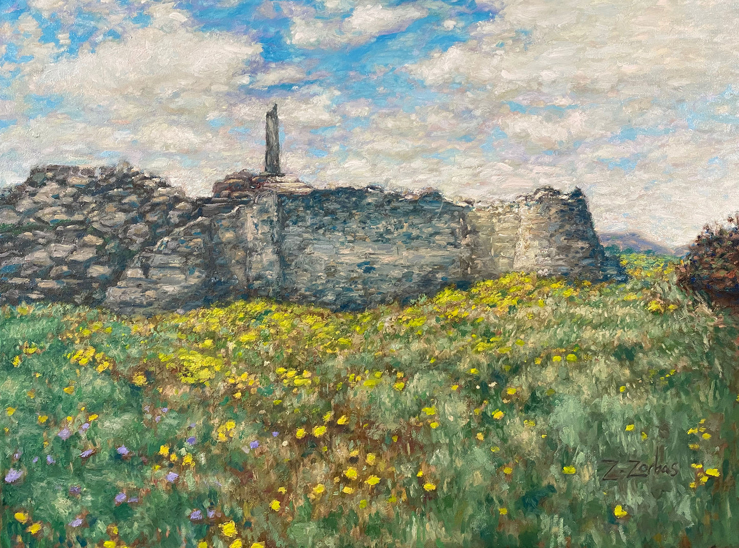 Original Painting: Temple of Apollo in the Spring