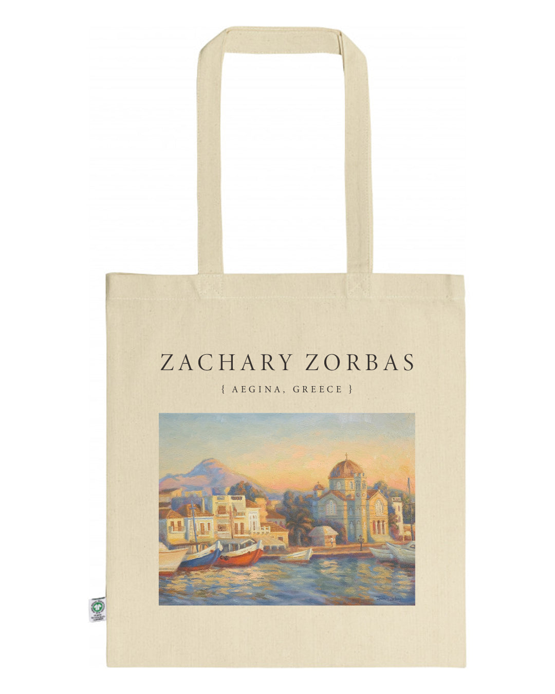 Tote Bag Organic: Port of Aegina During Golden Hour