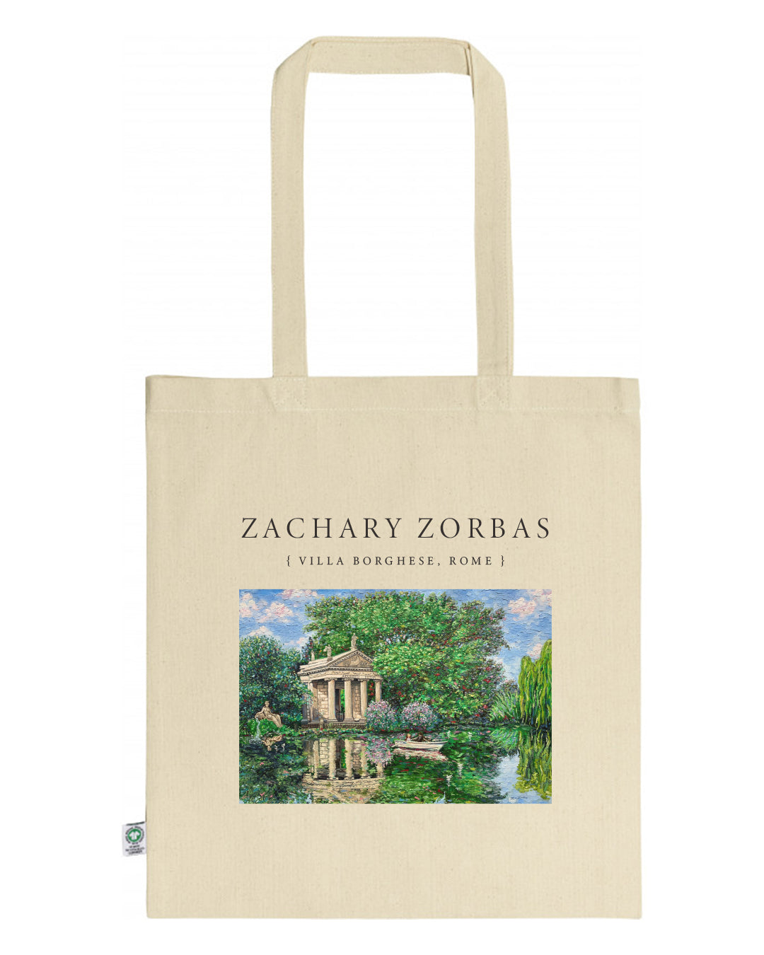 Tote Bag Organic: Lake with Row-Boats in Villa Borghese Rome