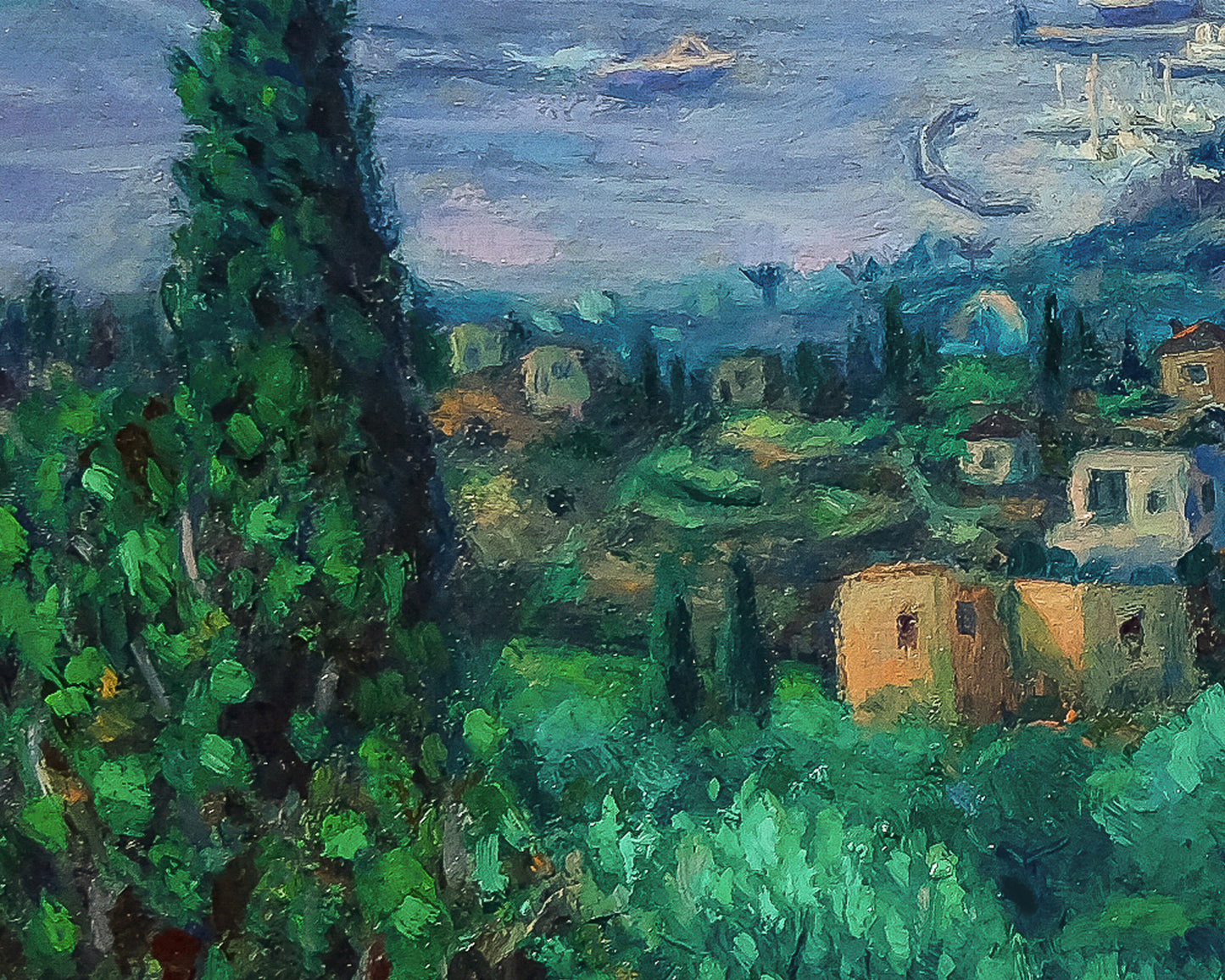 Original Painting: Sunrise Overlooking Aegina Town