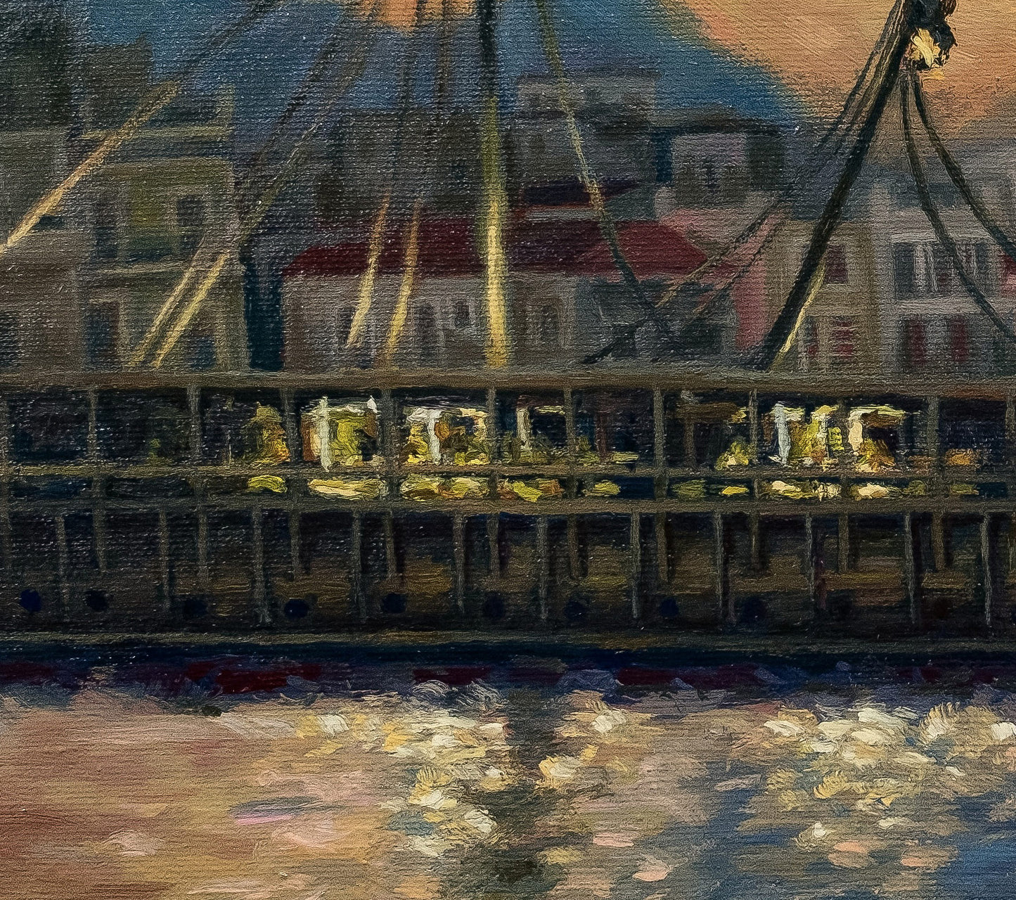 Original Painting: Athenian Trireme Olympias in Aegina Port