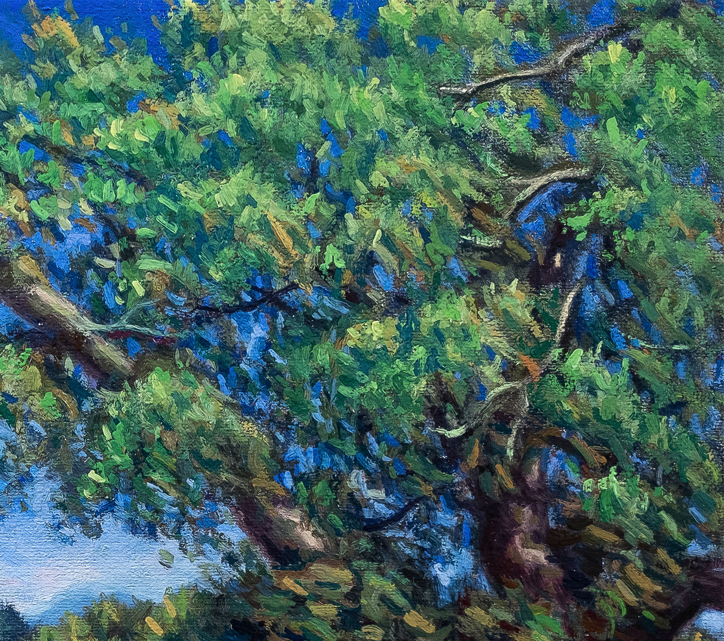 Original Painting: Juniper Tree at Horeftra Beach in Aegina