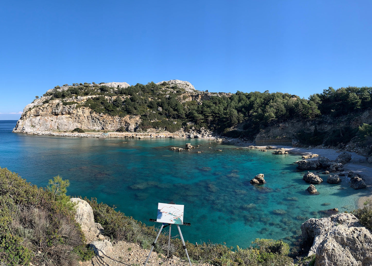 Original Painting: Anthony Quinn Bay, Rhodes