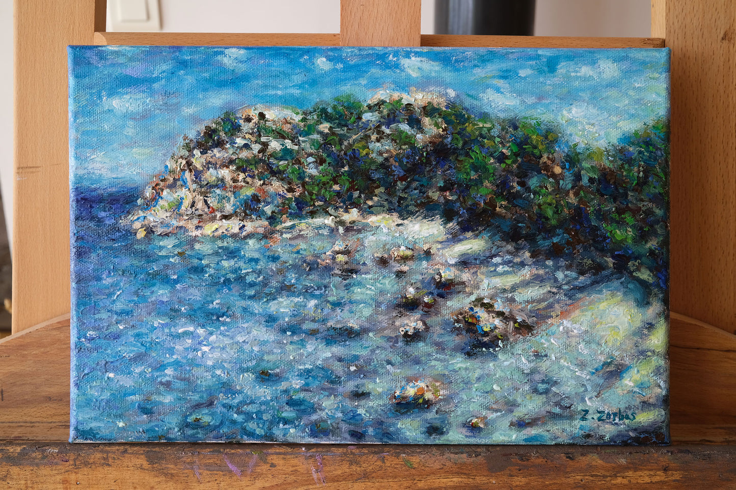 Original Painting: Anthony Quinn Bay, Rhodes