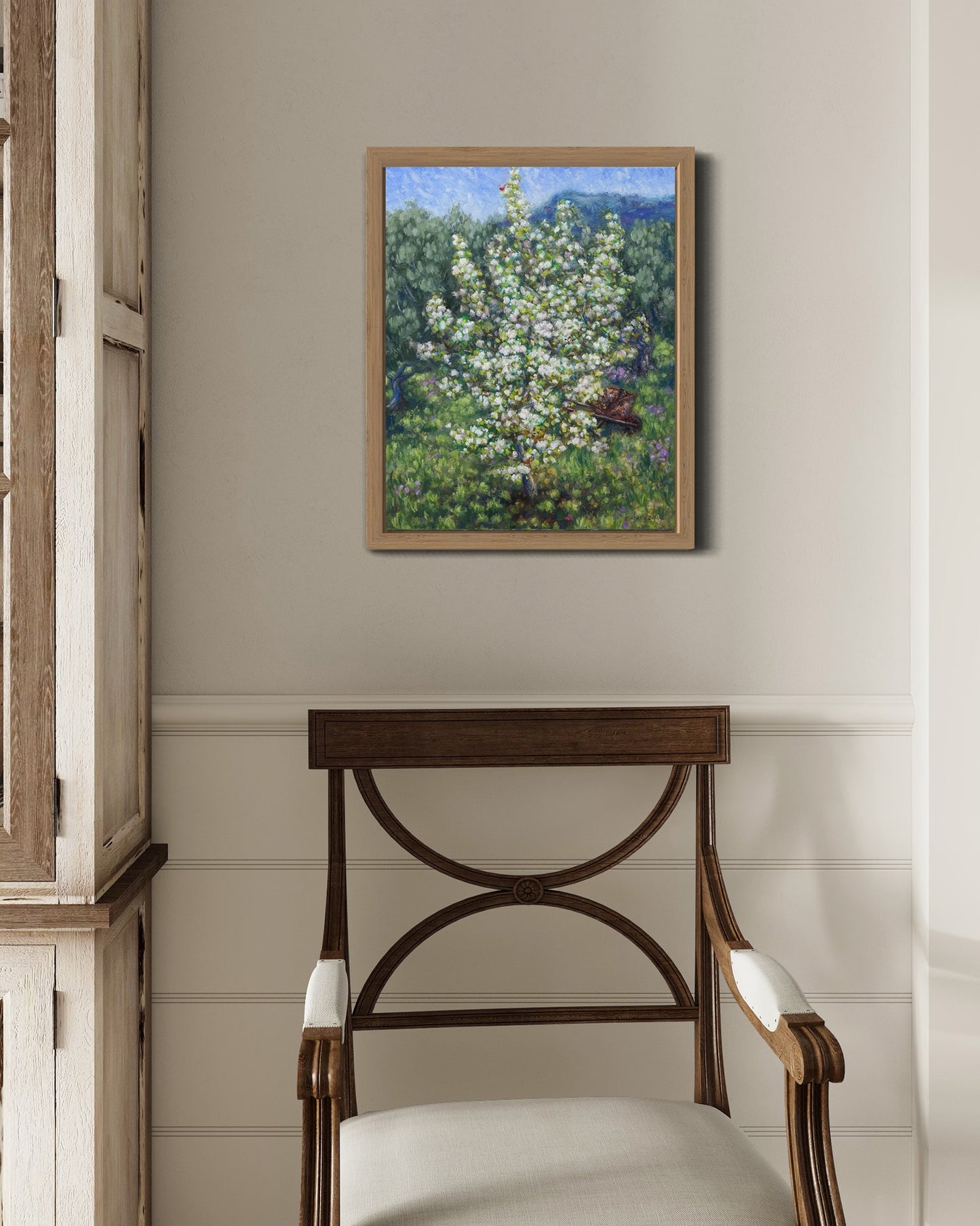 Original Painting: Blooming Pear Tree in Tzikides Aegina