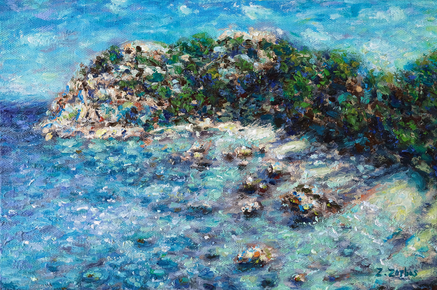 Original Painting: Anthony Quinn Bay, Rhodes