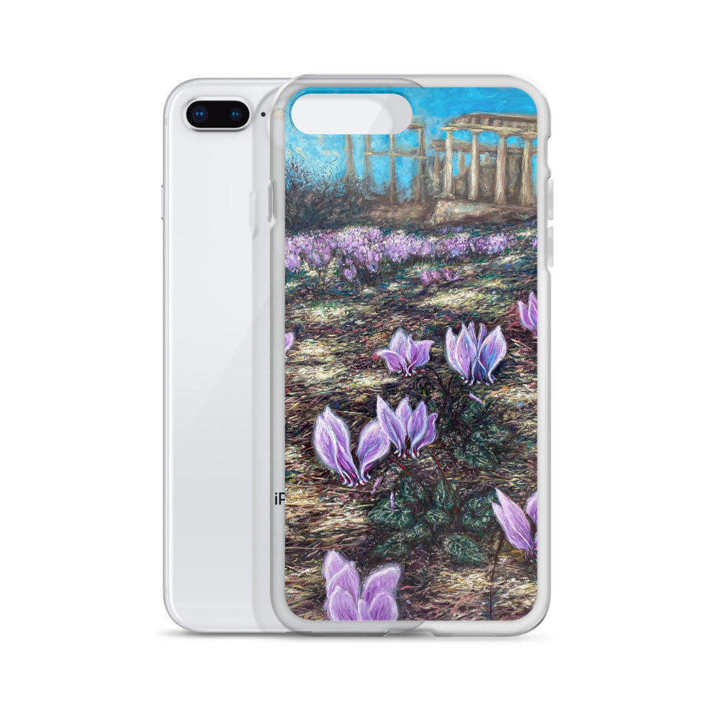 Phone Case: Cyclamen Flowers at Afaia Temple iPhone