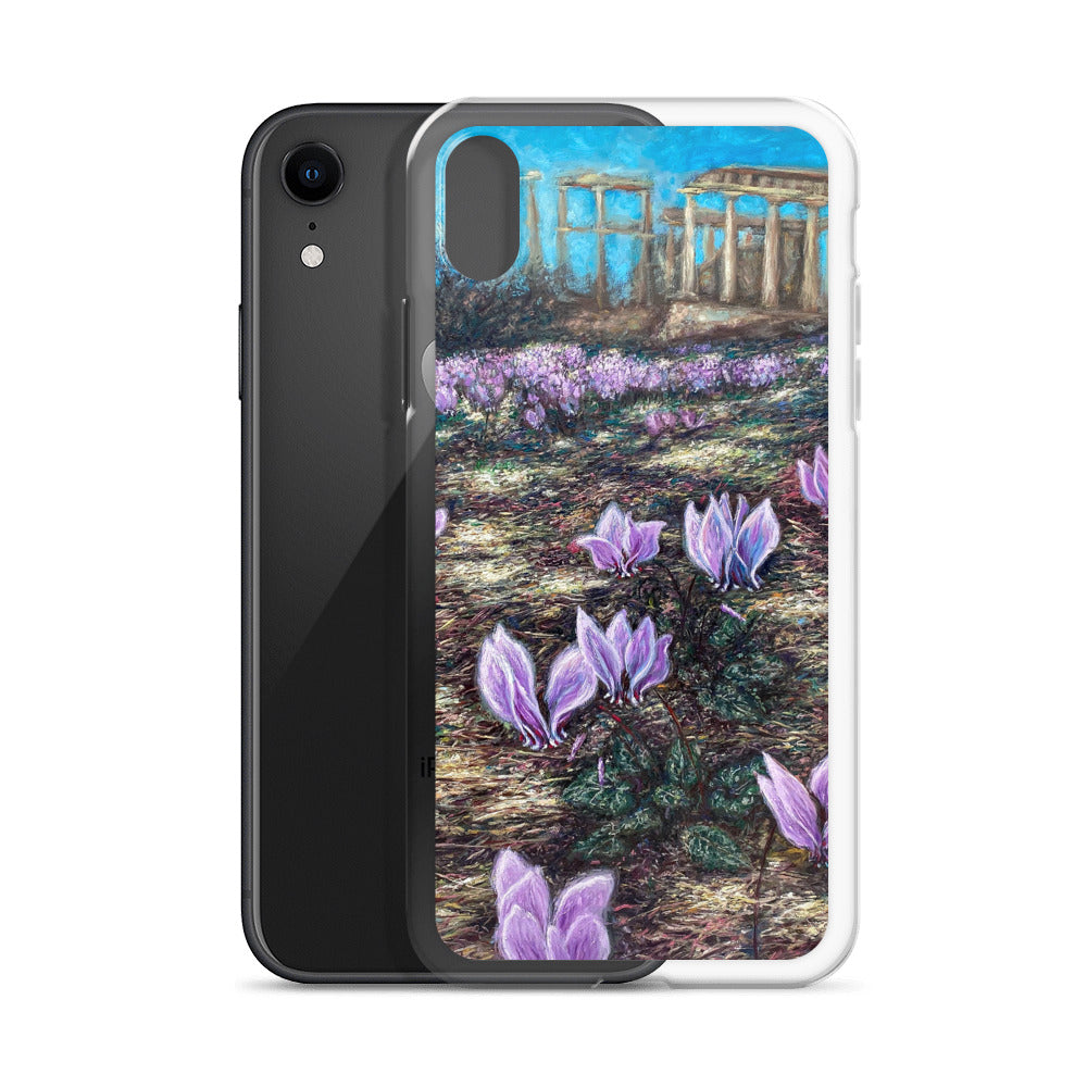 Phone Case: Cyclamen Flowers at Afaia Temple iPhone