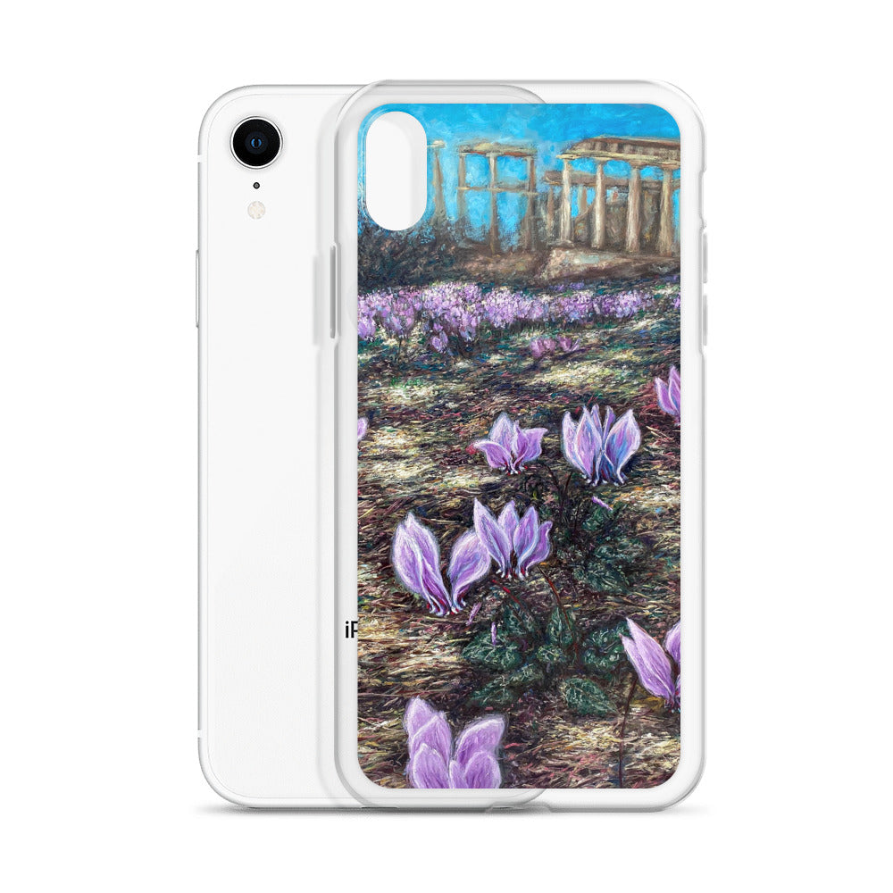 Phone Case: Cyclamen Flowers at Afaia Temple iPhone