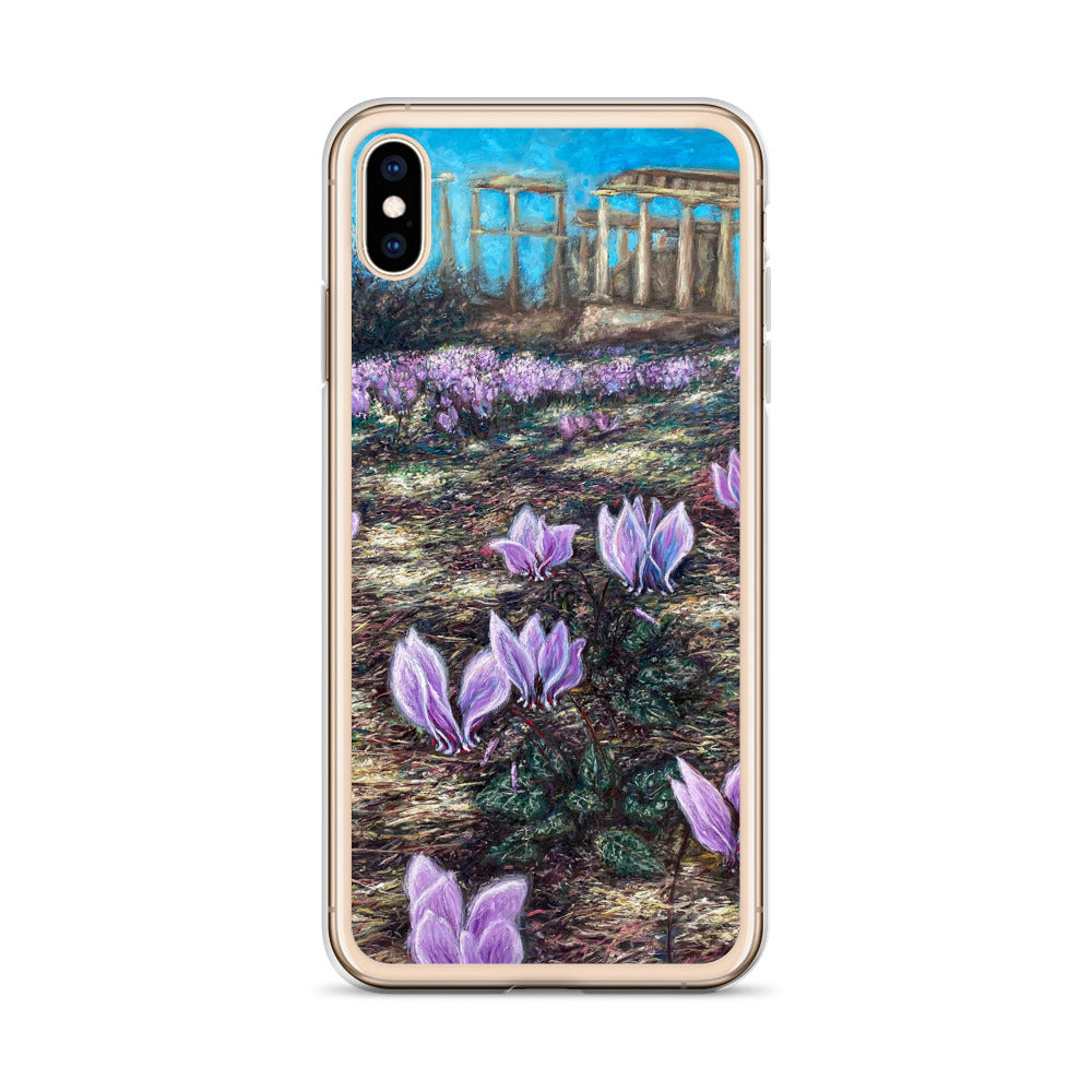 Phone Case: Cyclamen Flowers at Afaia Temple iPhone
