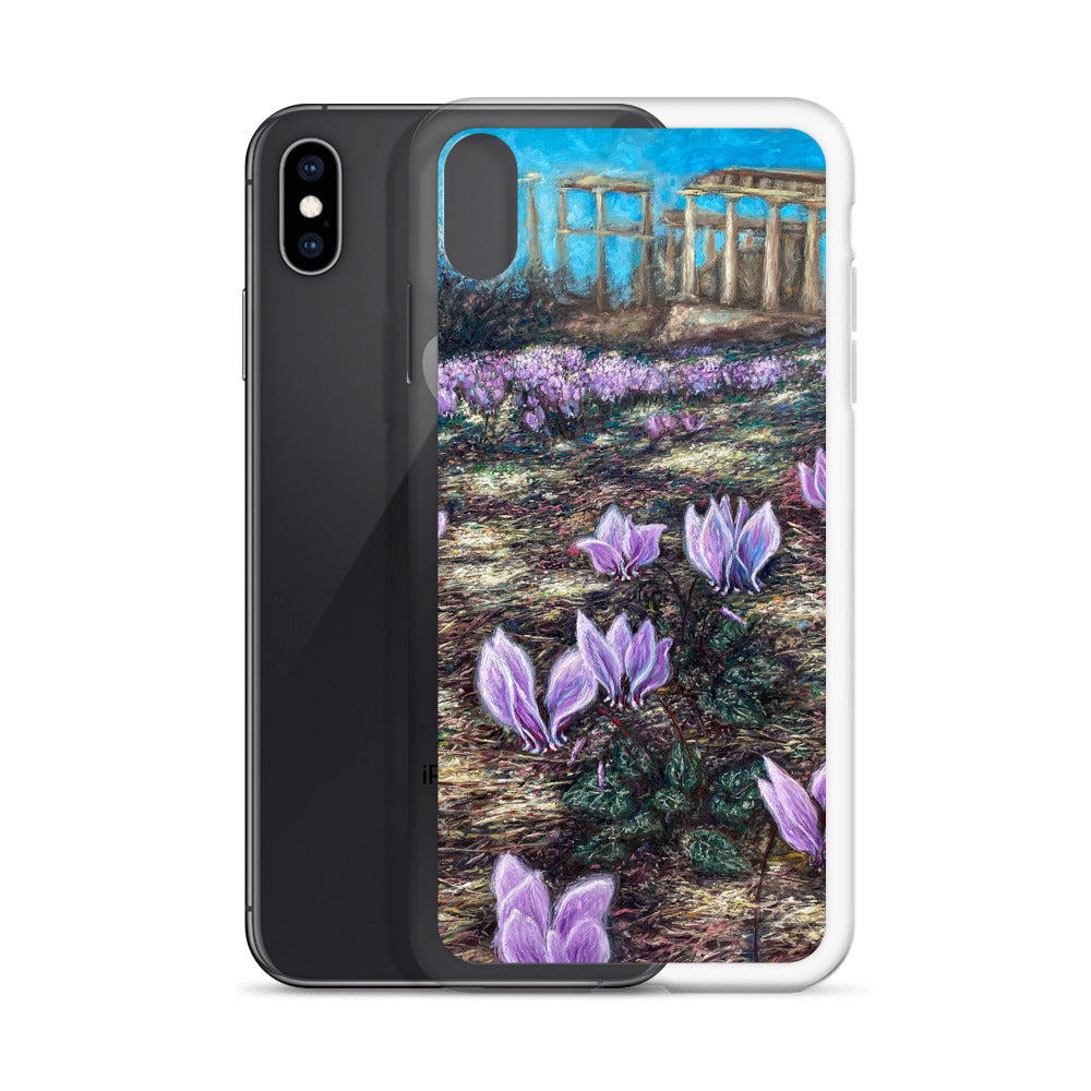 Phone Case: Cyclamen Flowers at Afaia Temple iPhone