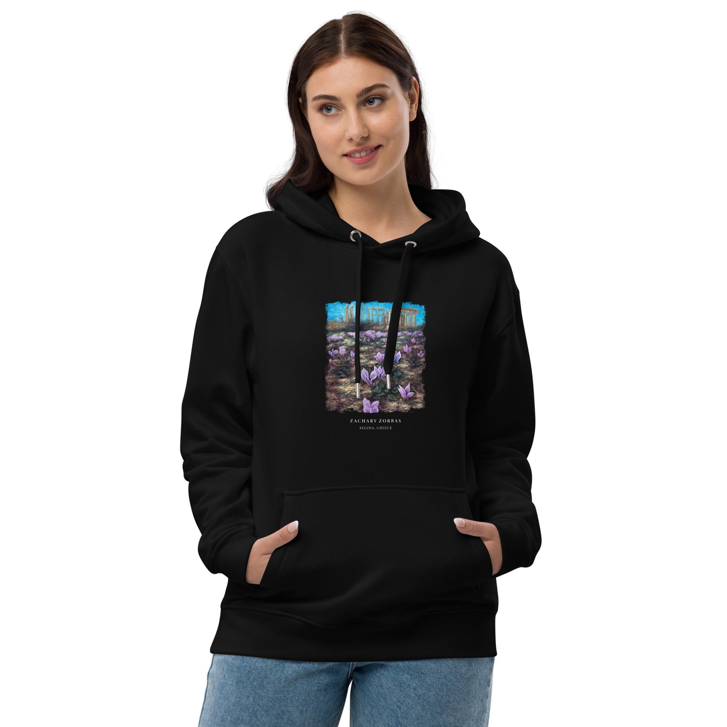 Hoodie: Cyclamen Flowers at Afaia Temple Premium Eco Dark