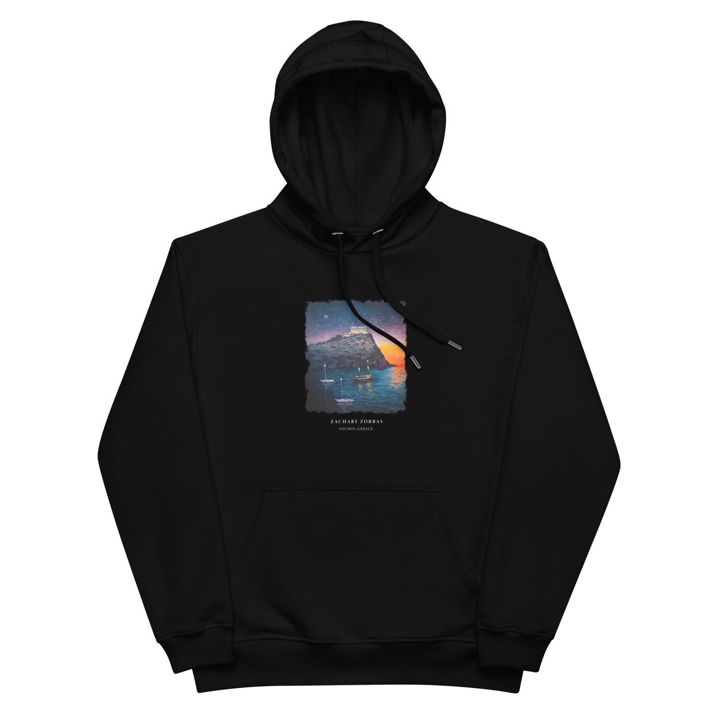 Hoodie: Cape Sounio Temple of Poseidon Premium Eco Dark