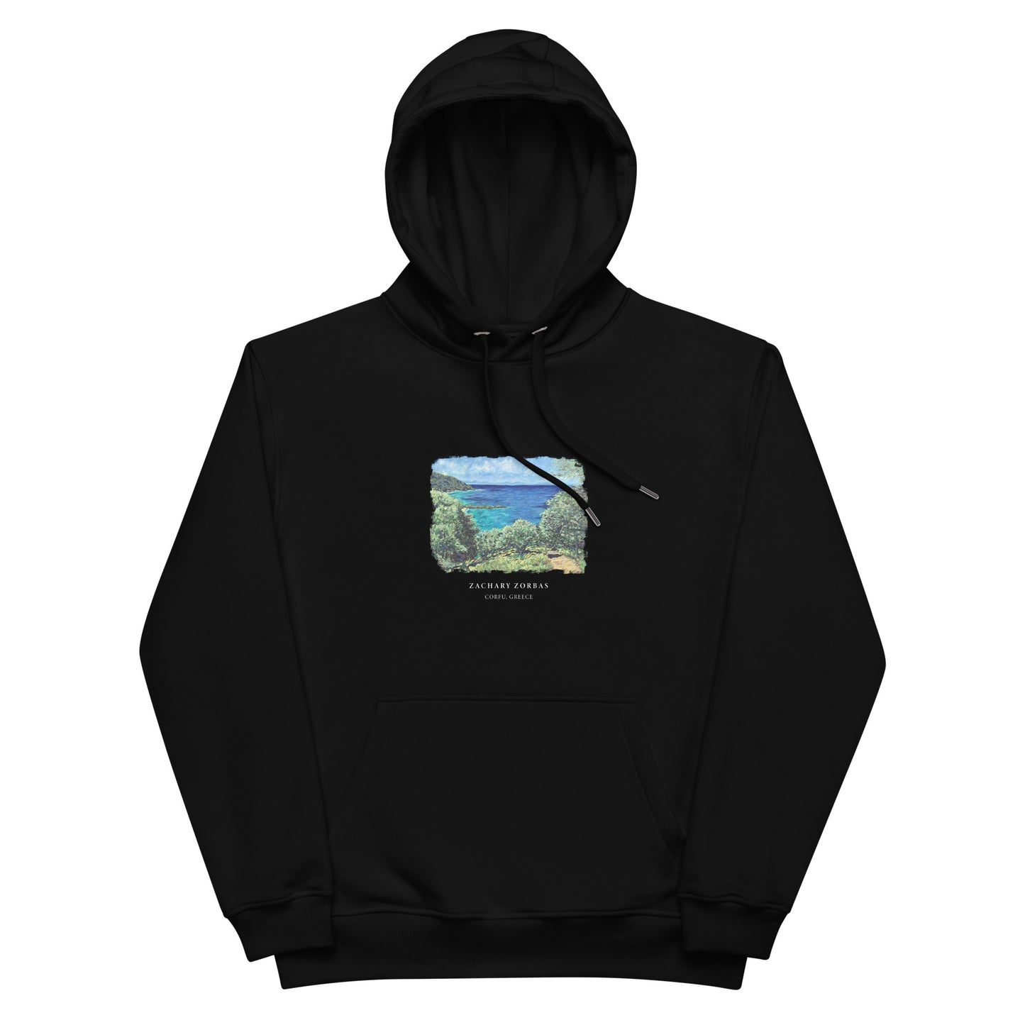 Hoodie: Olive Trees in Corfu Premium Eco Dark