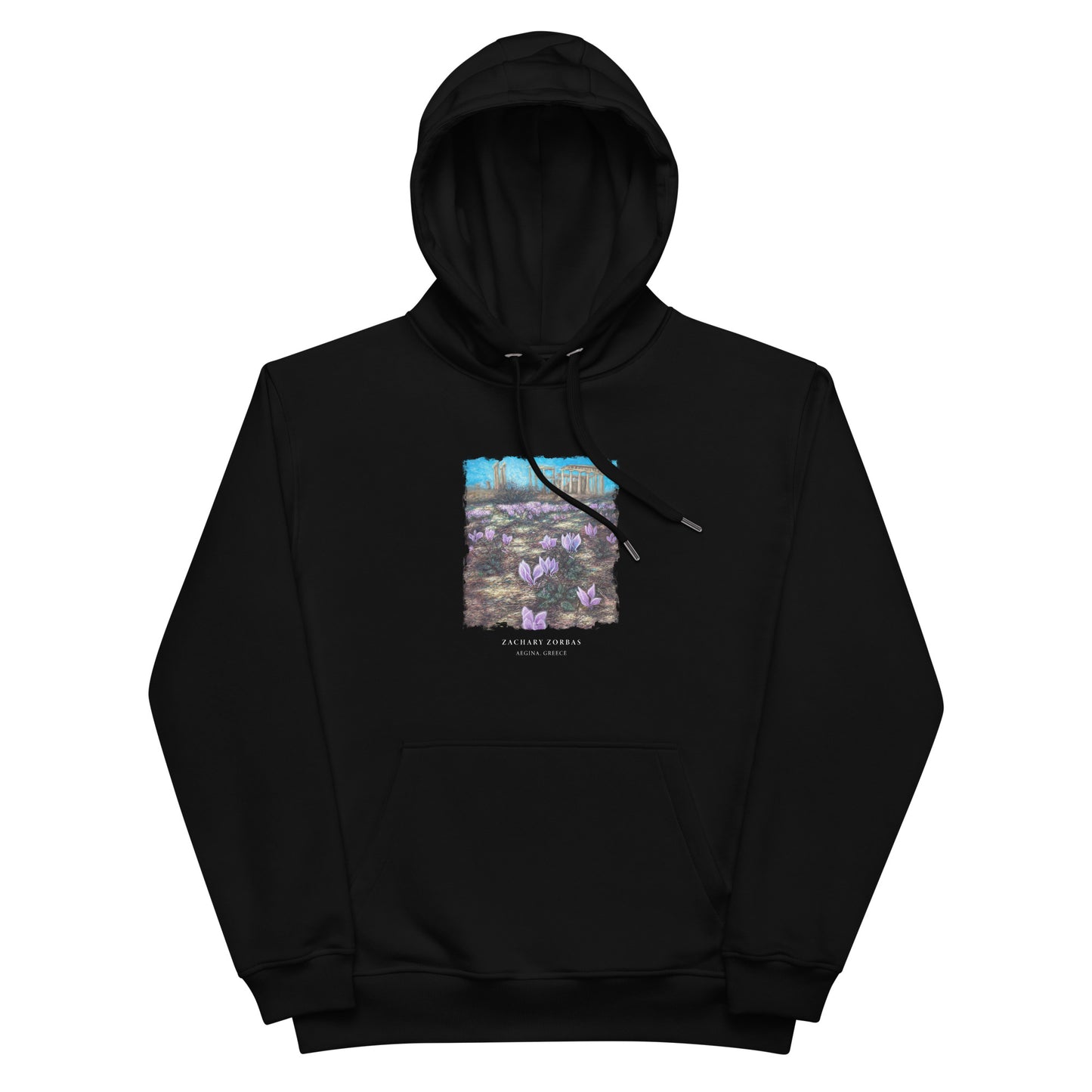 Hoodie: Cyclamen Flowers at Afaia Temple Premium Eco Dark