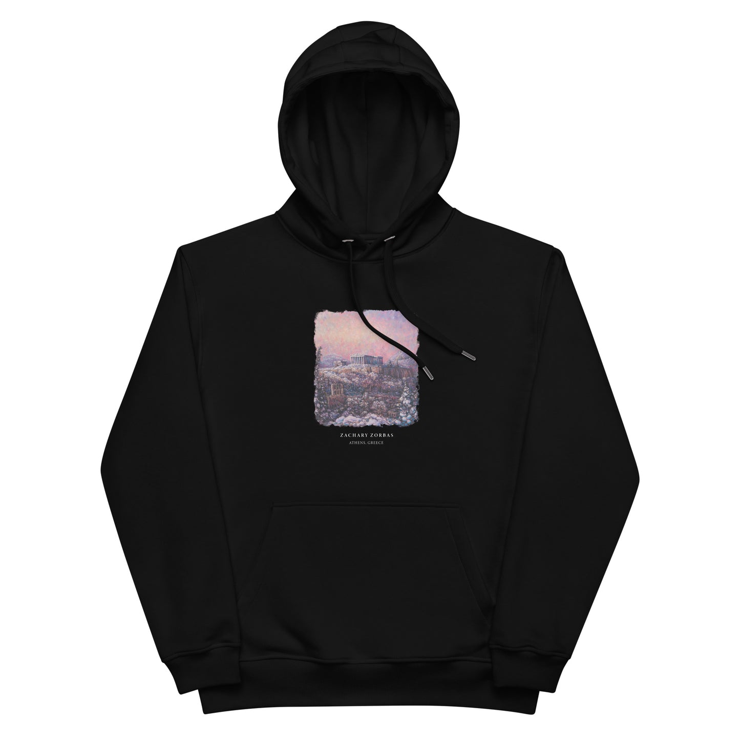 Hoodie: Morning Snow on the Acropolis Premium Eco Dark