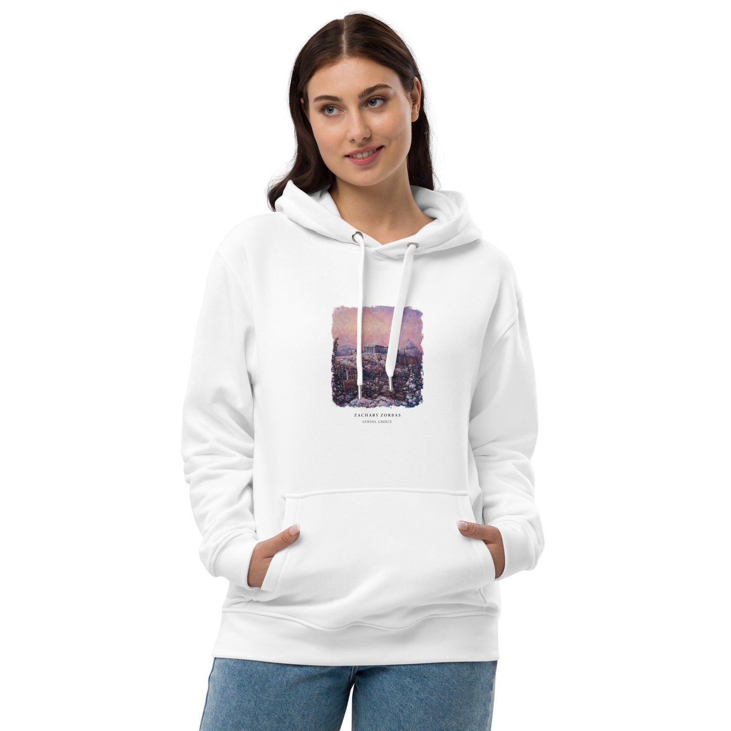 Hoodie: Morning Snow on the Acropolis Premium Eco