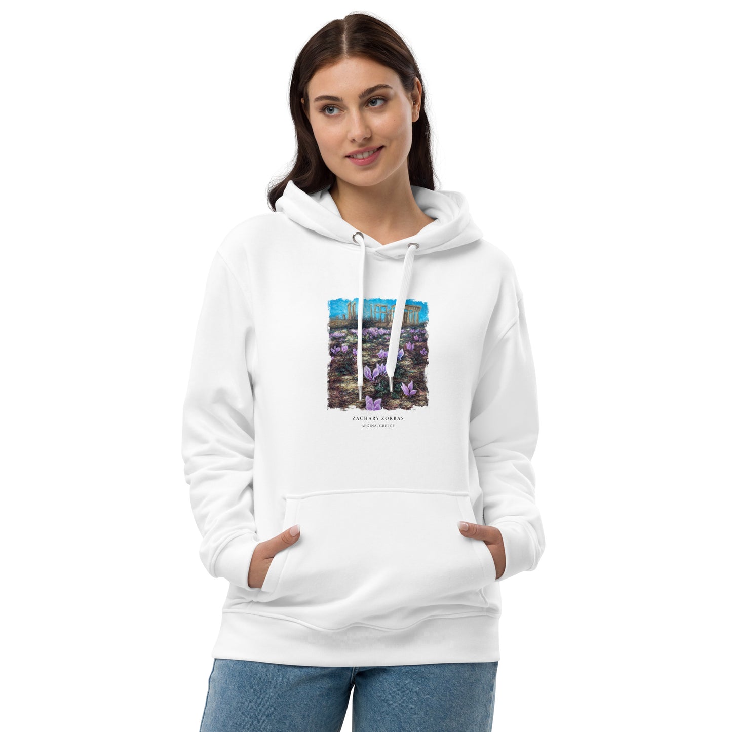 Hoodie: Cyclamen Flowers at Afaia Temple Premium Eco