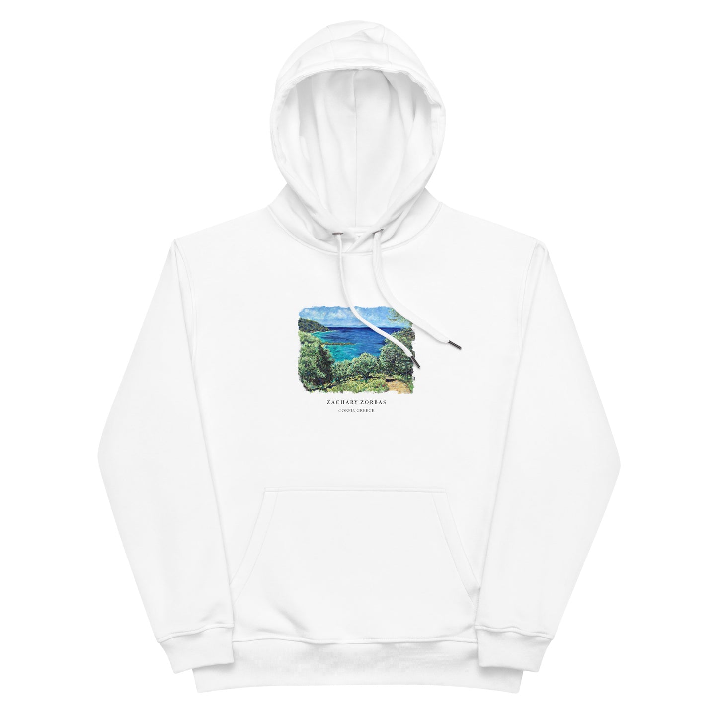 Hoodie: Olive Trees in Corfu Premium Eco