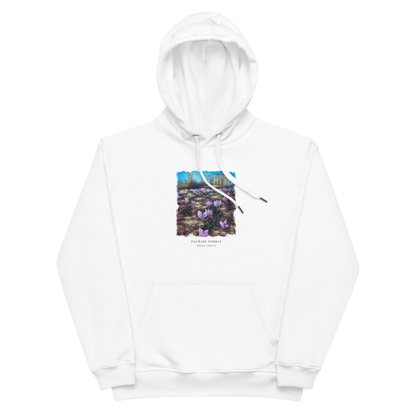 Hoodie: Cyclamen Flowers at Afaia Temple Premium Eco