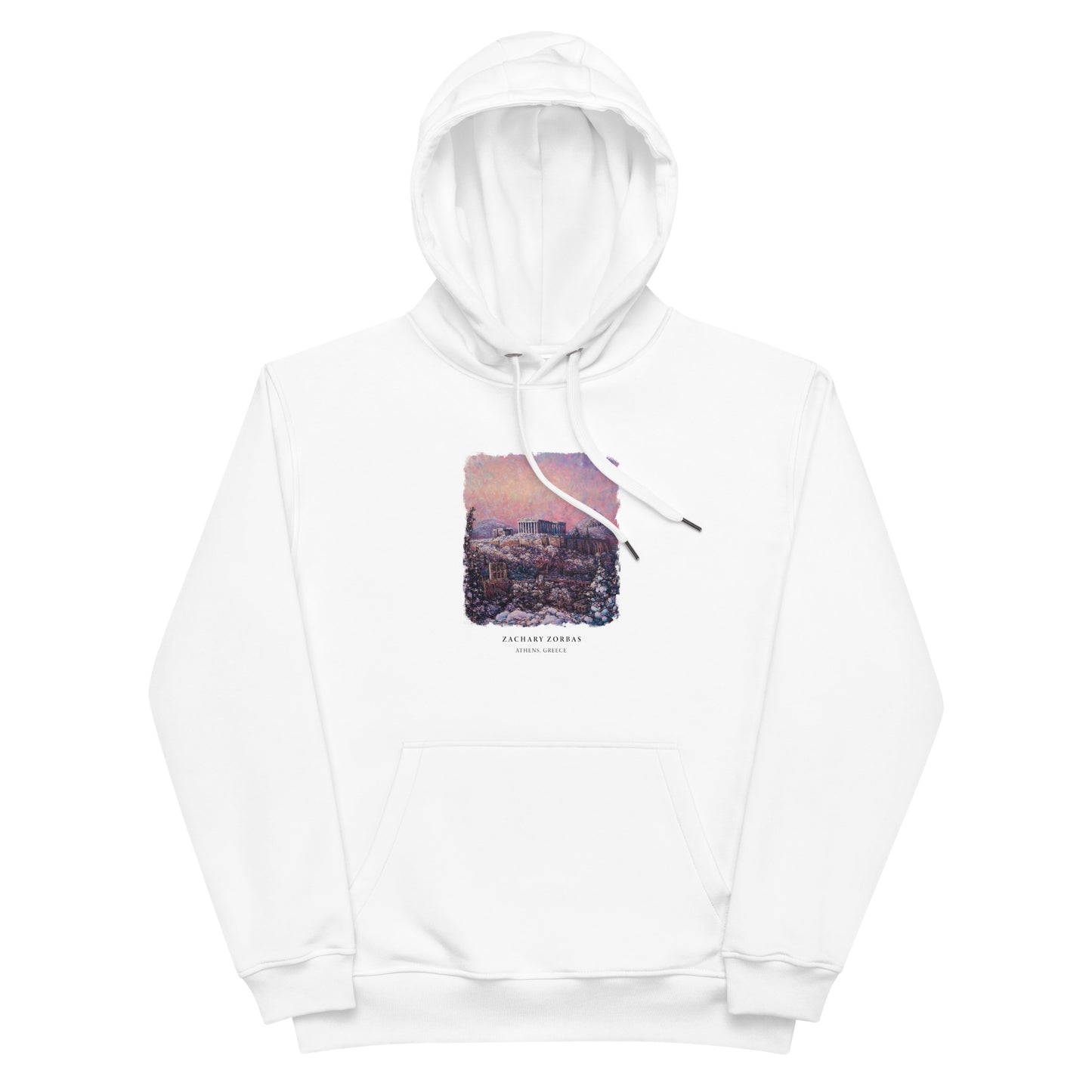 Hoodie: Morning Snow on the Acropolis Premium Eco