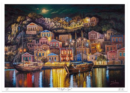 Art Print: A Night in Symi