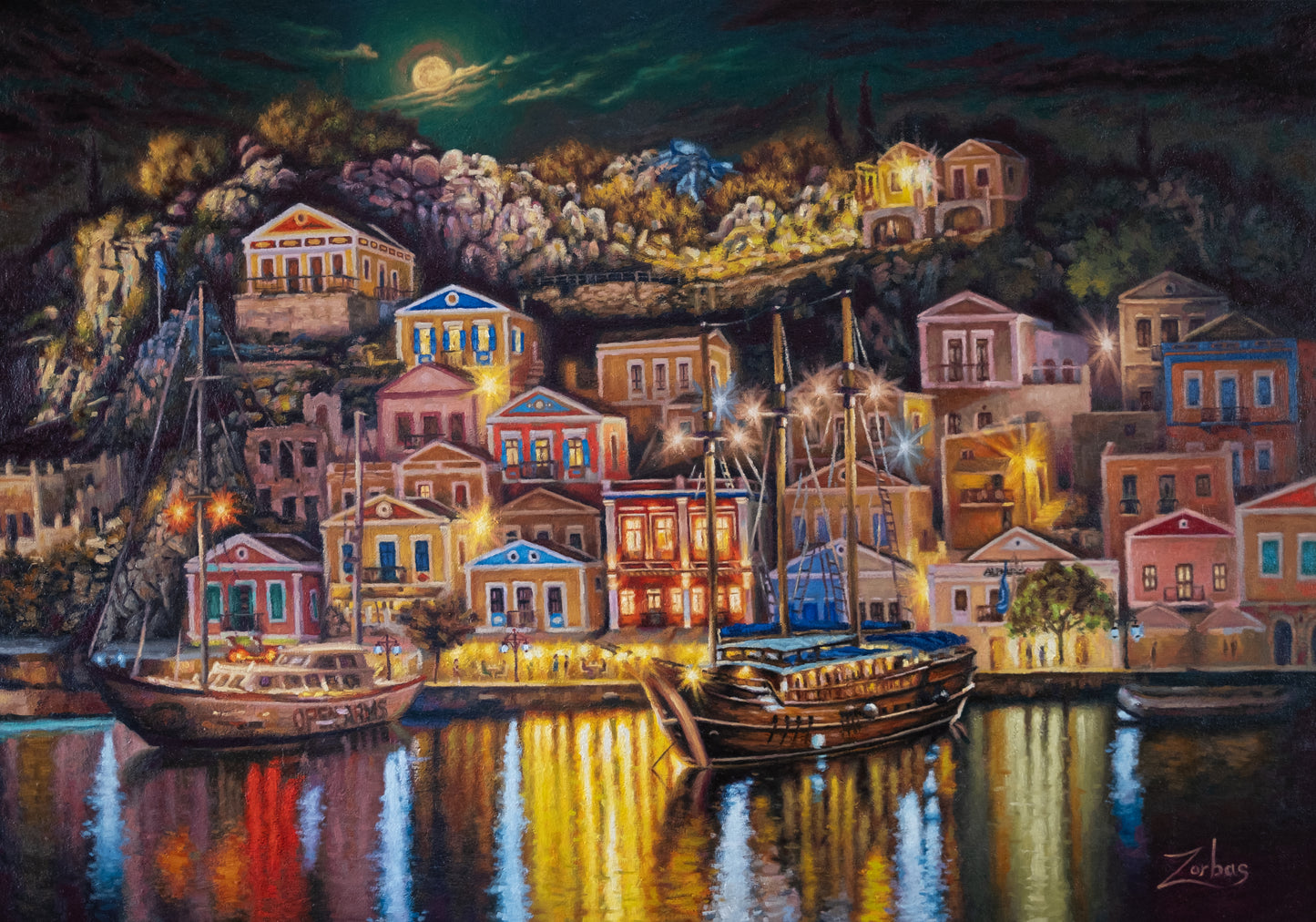 Canvas Print: A Night in Symi