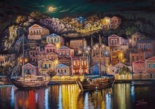 Original Painting: A Night in Symi