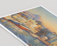 Art Print: Port of Aegina During Golden Hour