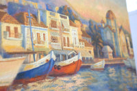 Original Painting: Port of Aegina During Golden Hour