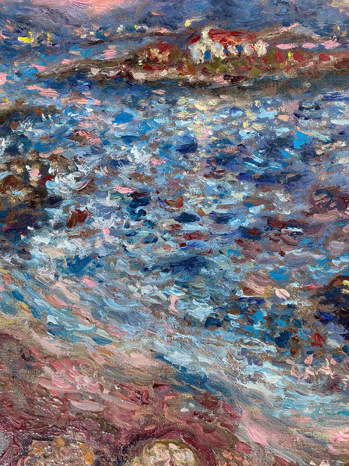 Original Painting: Beach with Islet in Vagia Aegina