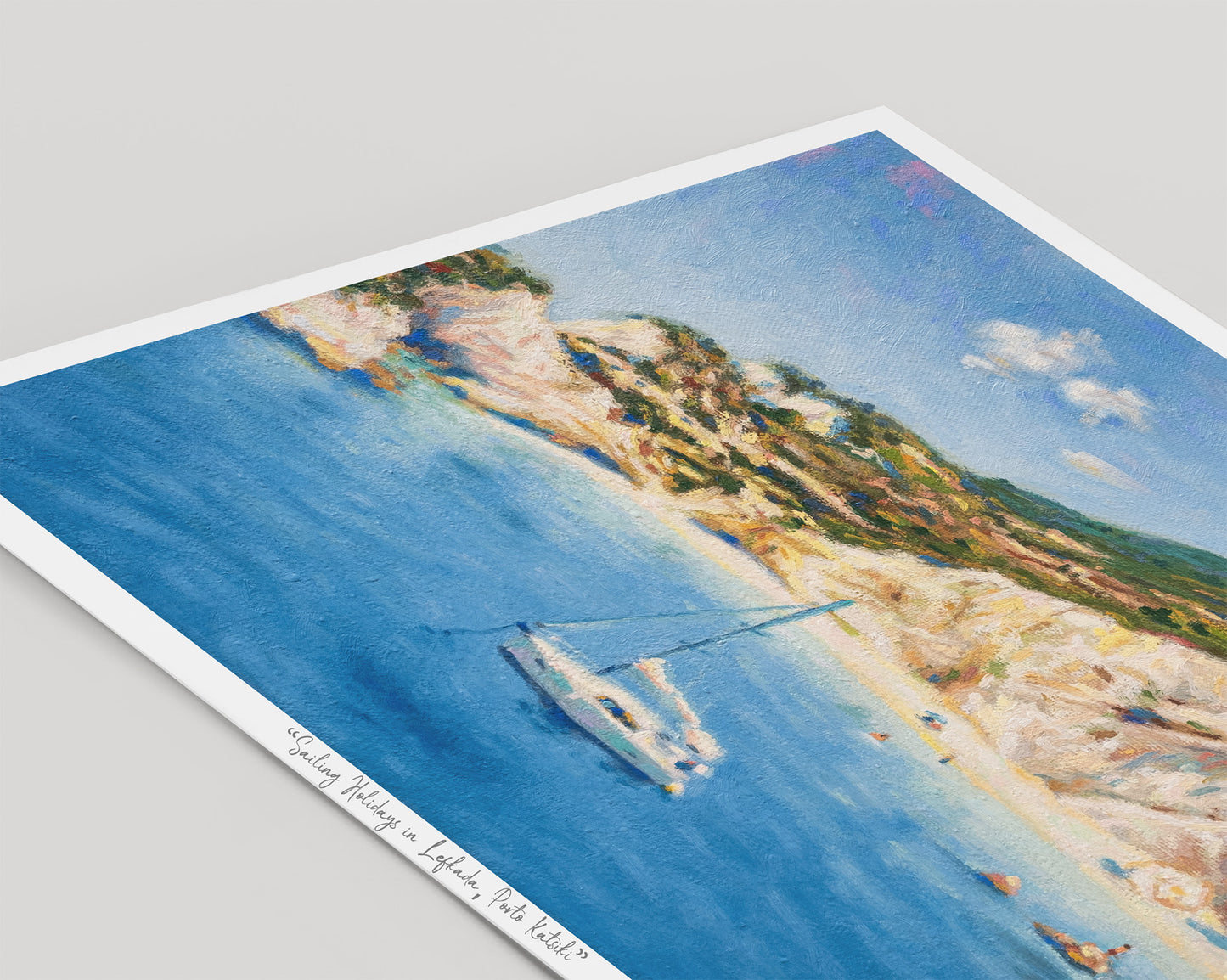 Art Print: Sailing in Lefkada Island, Porto Katsiki