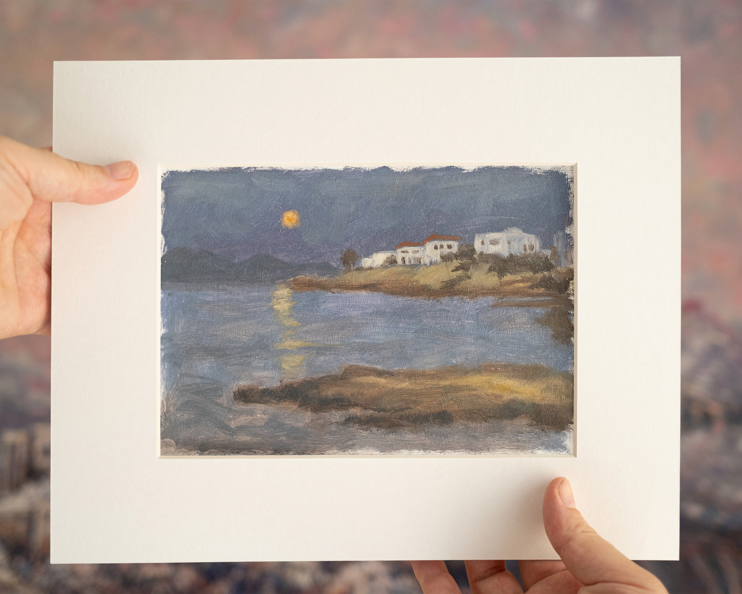 Original Painting: Golden Moon from Souvala Aegina