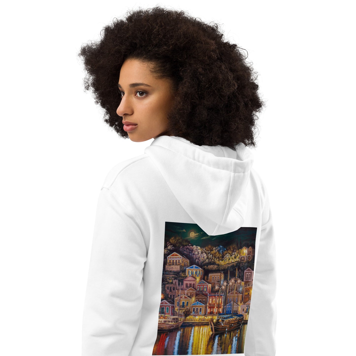 A Night in Symi - Premium Eco Hoodie White