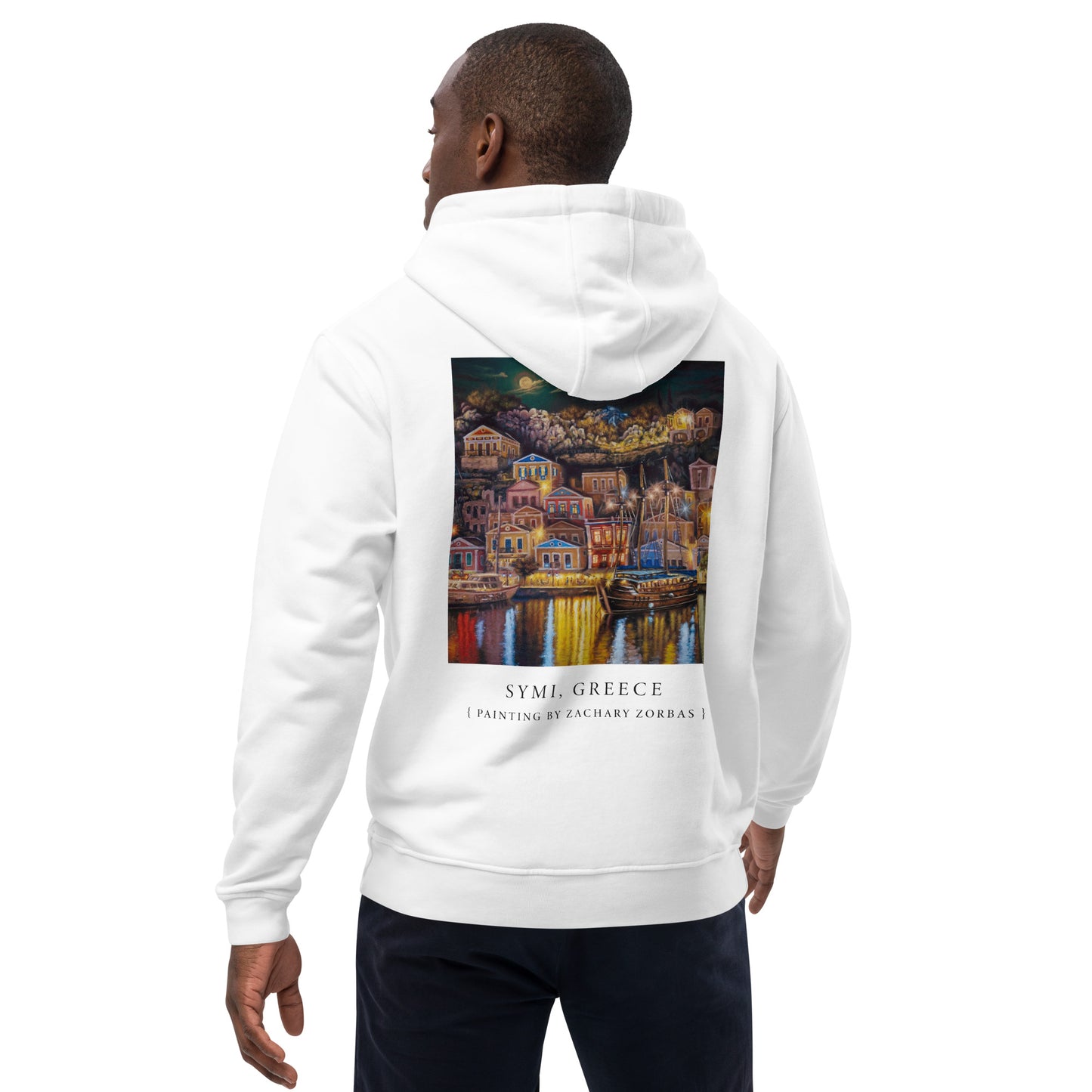 A Night in Symi - Premium Eco Hoodie White