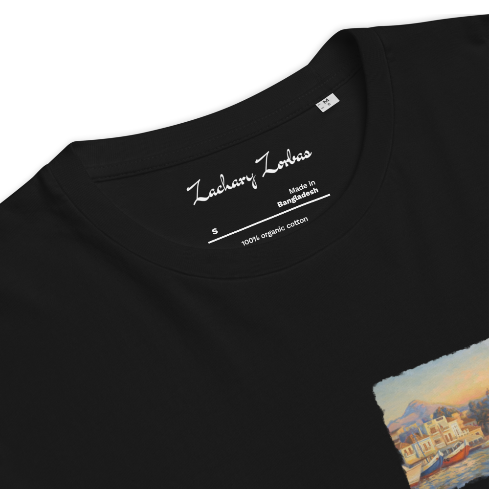 T-Shirt: Port of Aegina During Golden Hour Unisex Organic Cotton Left
