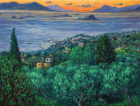 Canvas Print: Sunrise Overlooking Aegina Town