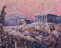 Art Print: Morning Snow on the Acropolis