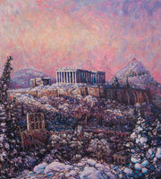 Original Painting: Morning Snow on the Acropolis