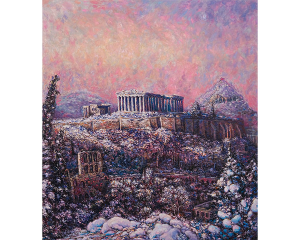 Art Print: Morning Snow on the Acropolis